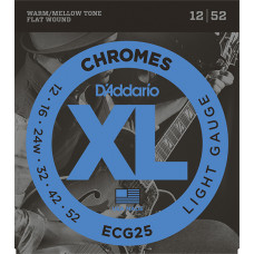 ECG25 Chromes Flat Wound Комплект струн для электрогитары, Light, 12-52, D'Addario