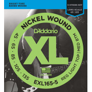 EXL165-5 XL NICKEL WOUND Струны для 5-струнной бас-гитары 5-string Long RLTMB 45-135 D`Addario