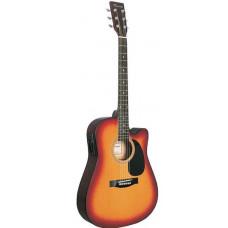 Электроакустическая гитара  Caraya 41 с вырезом, цвет санберст (F631CEQ-BS)
