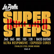 SS45-B Super Steps Комплект струн для 5-струнной бас-гитары, сталь, 45-128, La Bella