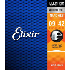 12002 NANOWEB Комплект струн для электрогитары, Super Light, 9-42, Elixir