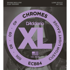 ECB84 Chromes Bass Комплект струн для бас-гитары, Custom Light, 40-100, D'Addario