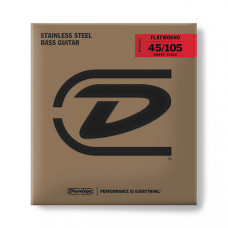 DBFS45105S Flatwound Short Scale Комплект струн для бас-гитары, сталь, 45-105, Dunlop