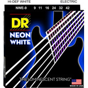 NWE-9 Neon White Комплект струн для электрогитары, никелированные, с покрытием, 9-42, DR