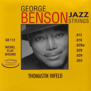 GB112 George Benson Jazz Комплект струн для акустической гитары, плоская оплетка, 12-53, Thomastik