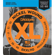 EKXL110 Nickel Wound Комплект струн для электрогитары, Regular Light, усиленные, 10-46, D'Addario