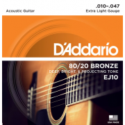 Струны D'Addario 80/20 Bronze Acoustic 10-47 (EJ10)