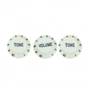 Комплект ручек потенциометров Musiclily Strat, 2 Tone + 1 Volume, мятно-зеленые (MX1563MG-2MX1564MG) 