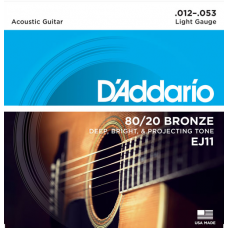 Струны D'Addario 80/20 Bronze Acoustic 12-53 (EJ11)