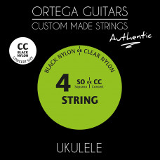 UKABK-CC Authentic Комплект струн для концертного укулеле, черный нейлон, Ortega